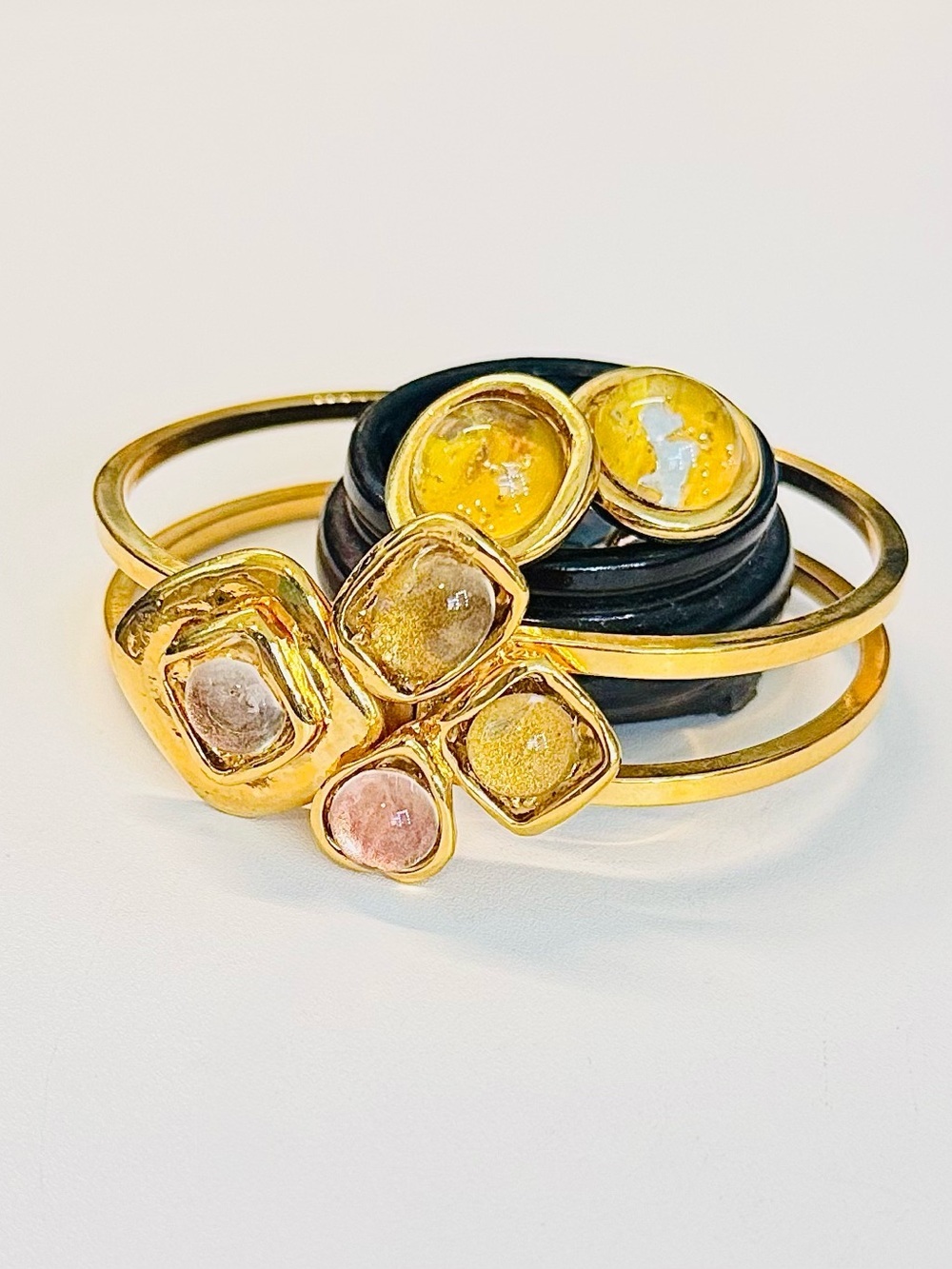 Rare Vintage French Haute Couture LOOLA PARIS Statement Cuff & Earrings Set